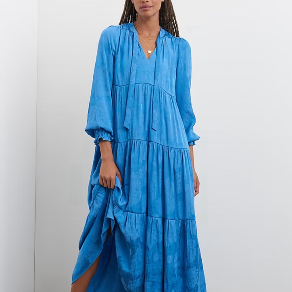 Anthropologie Vibrant Blue Maxi Dress